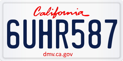 CA license plate 6UHR587