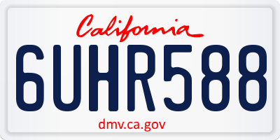 CA license plate 6UHR588