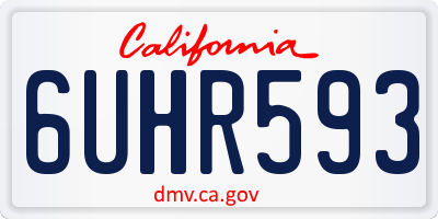 CA license plate 6UHR593