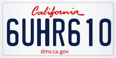 CA license plate 6UHR610