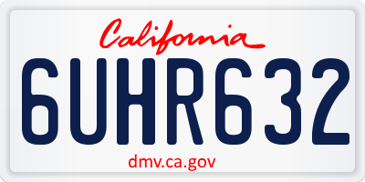 CA license plate 6UHR632