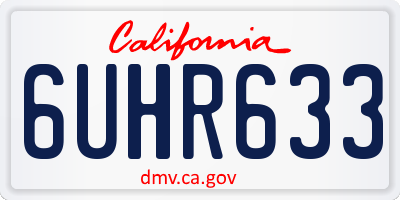 CA license plate 6UHR633