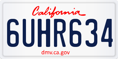 CA license plate 6UHR634
