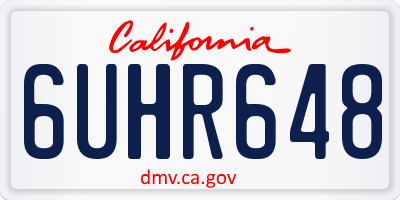 CA license plate 6UHR648