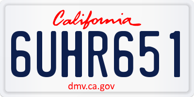 CA license plate 6UHR651