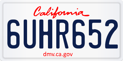 CA license plate 6UHR652