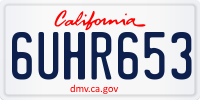 CA license plate 6UHR653