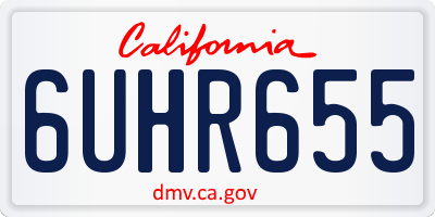 CA license plate 6UHR655