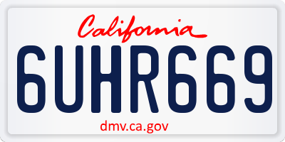 CA license plate 6UHR669