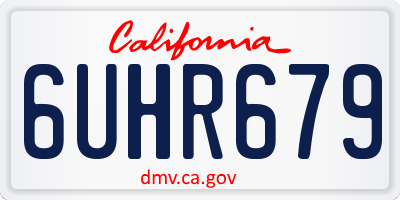 CA license plate 6UHR679