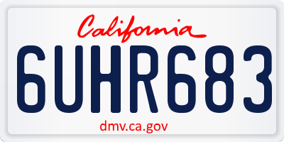 CA license plate 6UHR683