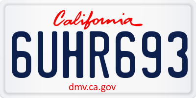 CA license plate 6UHR693