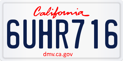 CA license plate 6UHR716