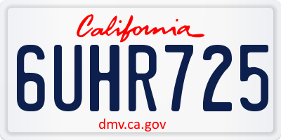 CA license plate 6UHR725