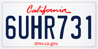 CA license plate 6UHR731