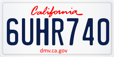 CA license plate 6UHR740