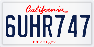 CA license plate 6UHR747