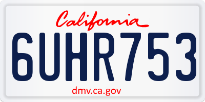 CA license plate 6UHR753