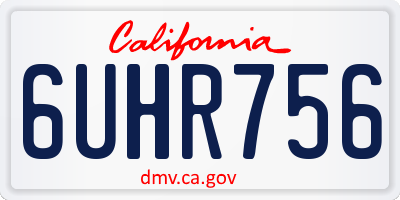 CA license plate 6UHR756