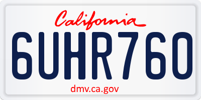 CA license plate 6UHR760