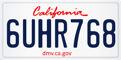 CA license plate 6UHR768