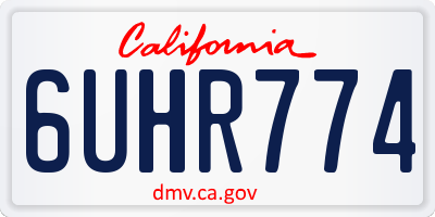 CA license plate 6UHR774