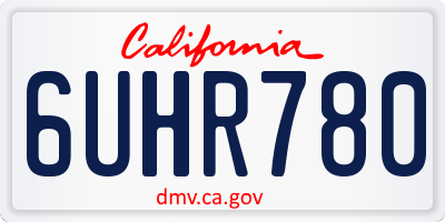 CA license plate 6UHR780