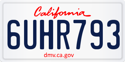 CA license plate 6UHR793