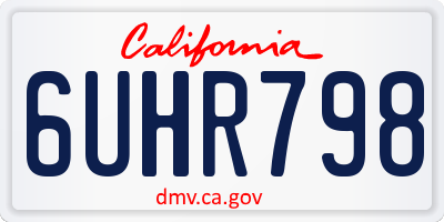 CA license plate 6UHR798