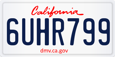 CA license plate 6UHR799