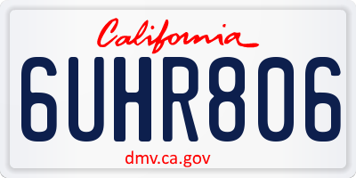 CA license plate 6UHR806