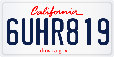 CA license plate 6UHR819