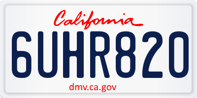 CA license plate 6UHR820