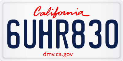 CA license plate 6UHR830