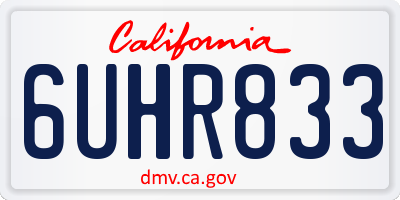 CA license plate 6UHR833