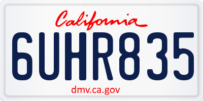 CA license plate 6UHR835
