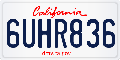 CA license plate 6UHR836