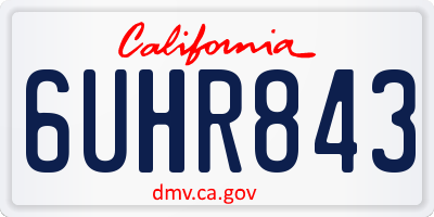 CA license plate 6UHR843