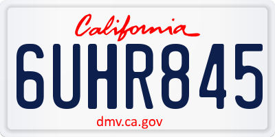 CA license plate 6UHR845