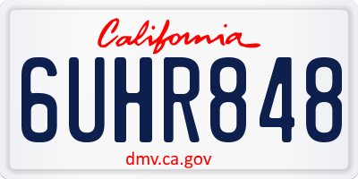 CA license plate 6UHR848