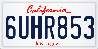 CA license plate 6UHR853