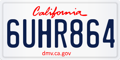 CA license plate 6UHR864
