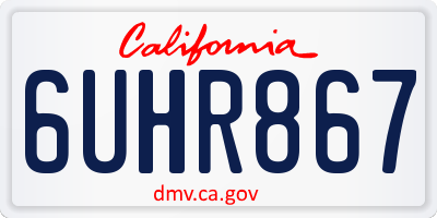 CA license plate 6UHR867