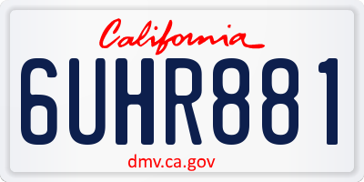 CA license plate 6UHR881