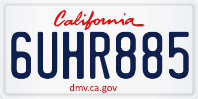 CA license plate 6UHR885