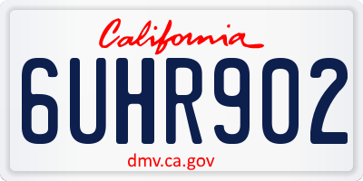 CA license plate 6UHR902