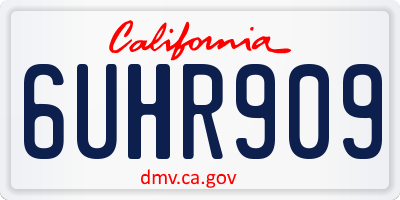 CA license plate 6UHR909