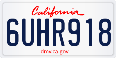 CA license plate 6UHR918