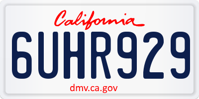 CA license plate 6UHR929