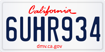 CA license plate 6UHR934